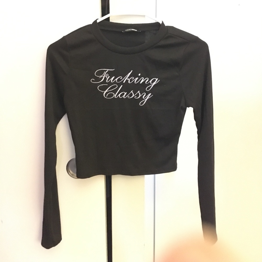 Fucking classy embroidered long sleeve tee